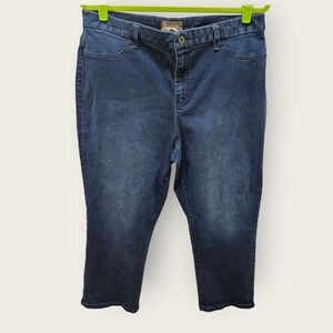 Chicos Capri Jeans Womens Size 2.5/US 14 Dark Wash Stretch Made In Vietnam